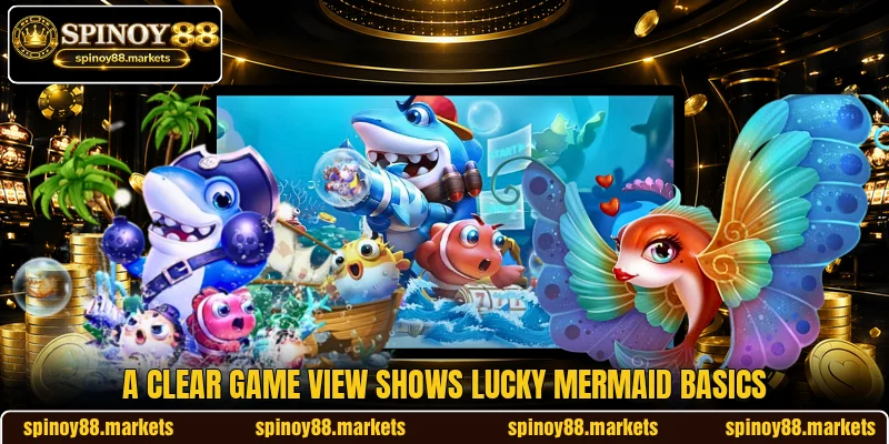 A clear game view shows Lucky Mermaid basics A clear game view shows Lucky Mermaid basics