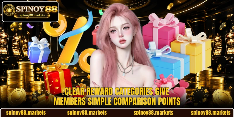 Clear reward categories give members simple comparison points Clear reward categories give members simple comparison points