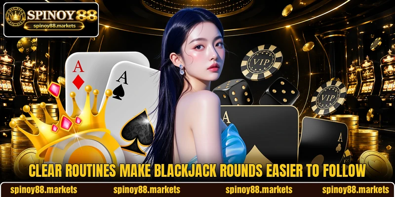 Clear routines make blackjack rounds easier to follow Clear routines make blackjack rounds easier to follow