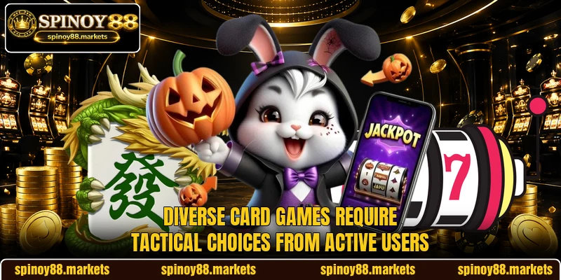 Diverse card games require tactical choices from active users Diverse card games require tactical choices from active users