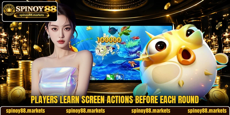 Players learn screen actions before each round Players learn screen actions before each round
