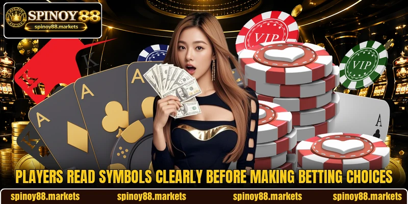 Players read symbols clearly before making betting choices Players read symbols clearly before making betting choices