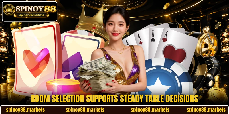 Room selection supports steady table decisions Room selection supports steady table decisions