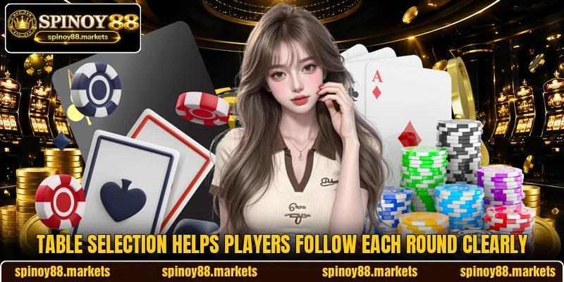Table selection helps players follow each round clearly Table selection helps players follow each round clearly