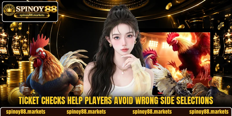 Ticket checks help players avoid wrong side selections Ticket checks help players avoid wrong side selections